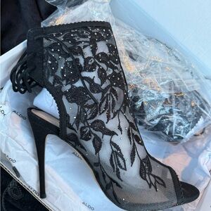 Aldo Black Lace Stiletto Heels